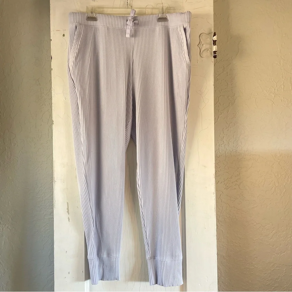 Haven Well Within Ribbed Joggers‎ XL Light Blue Gray Soft Knit Lounge Pants